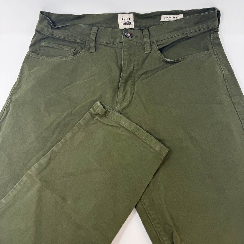 Flint and Tinder 365 Pant Olive Green Straight Fit Men 32x30 Fits 32x29